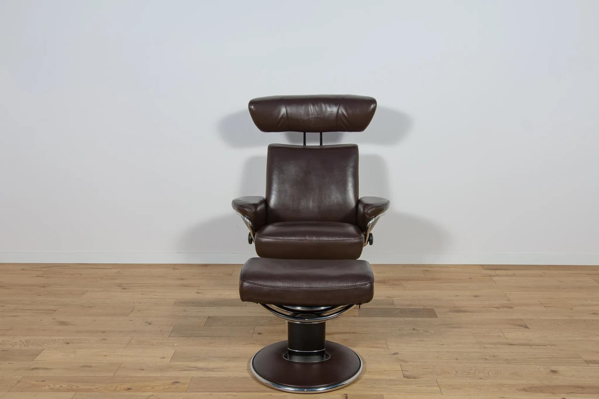 Lounge Chair with Ottoman Jazz, dark brown leather, Ekornes Stressless, Norway, 2000s - 70078