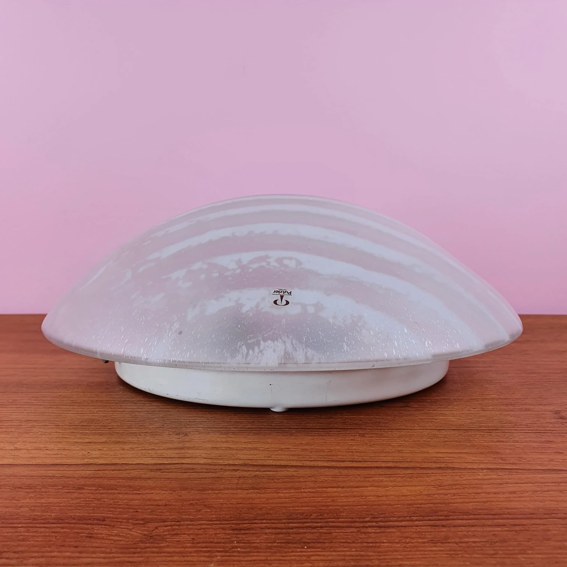 Ceiling lamp, white crystal glass, Peill & Putzler, Germany, 1970s. - 73092