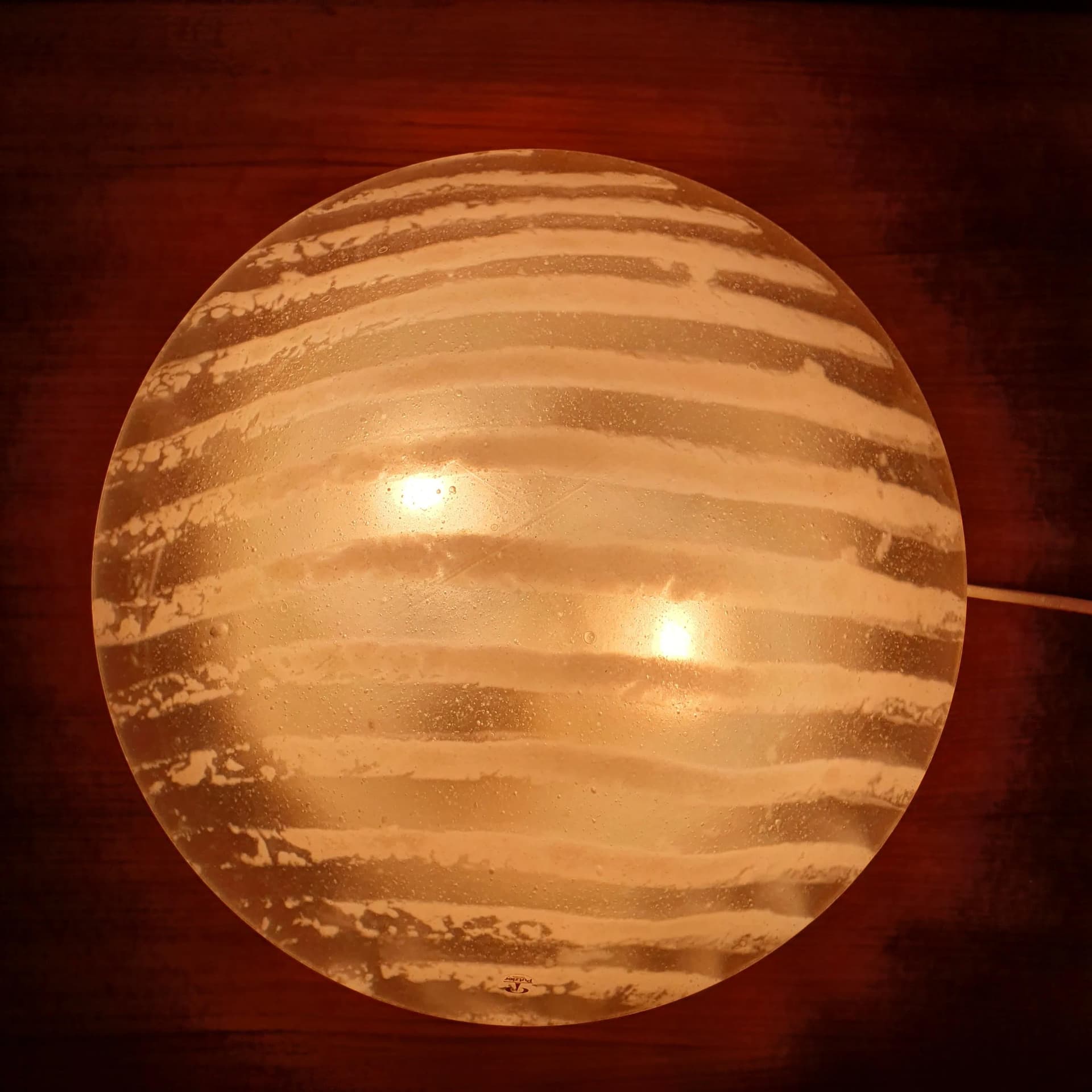 Ceiling lamp, white crystal glass, Peill & Putzler, Germany, 1970s. - 73088