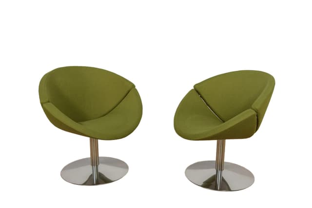 Para foteli EJ 96 Apollo, oliwkowy, wełna, stal szczotkowana, proj. P. Hjort Lorentzen & J. Foersom, Dania, XXI w. - WYMIARY