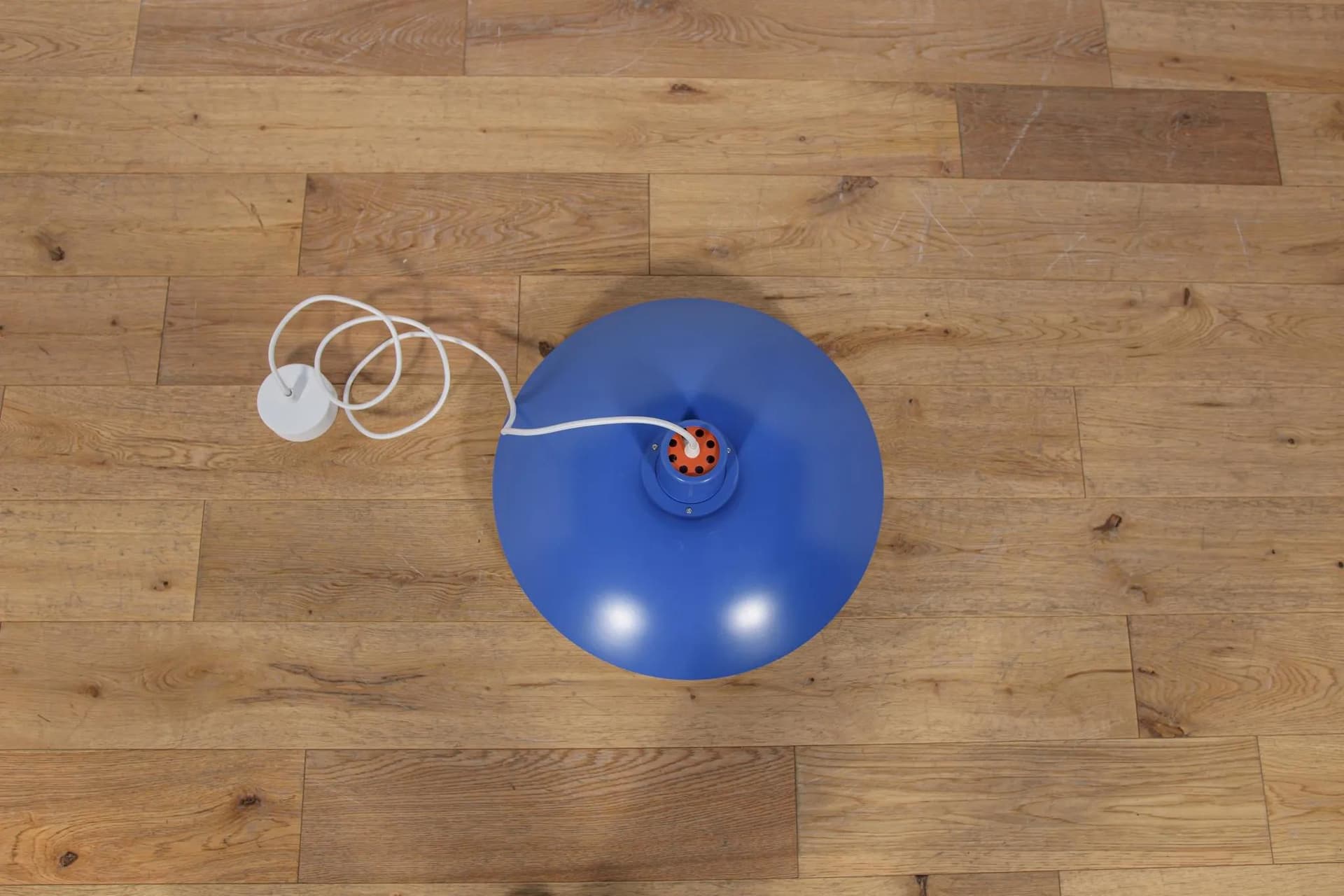 Pendant lamp PH 4/3, blue aluminum, by P. Henningsen, Louis Poulsen, Denmark, 1960s. - 69966