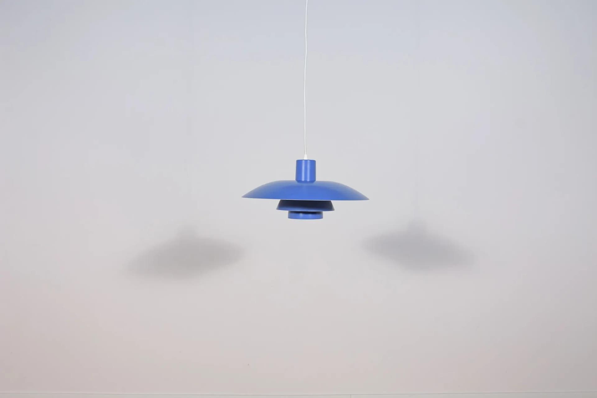 Pendant lamp PH 4/3, blue aluminum, by P. Henningsen, Louis Poulsen, Denmark, 1960s. - 69973
