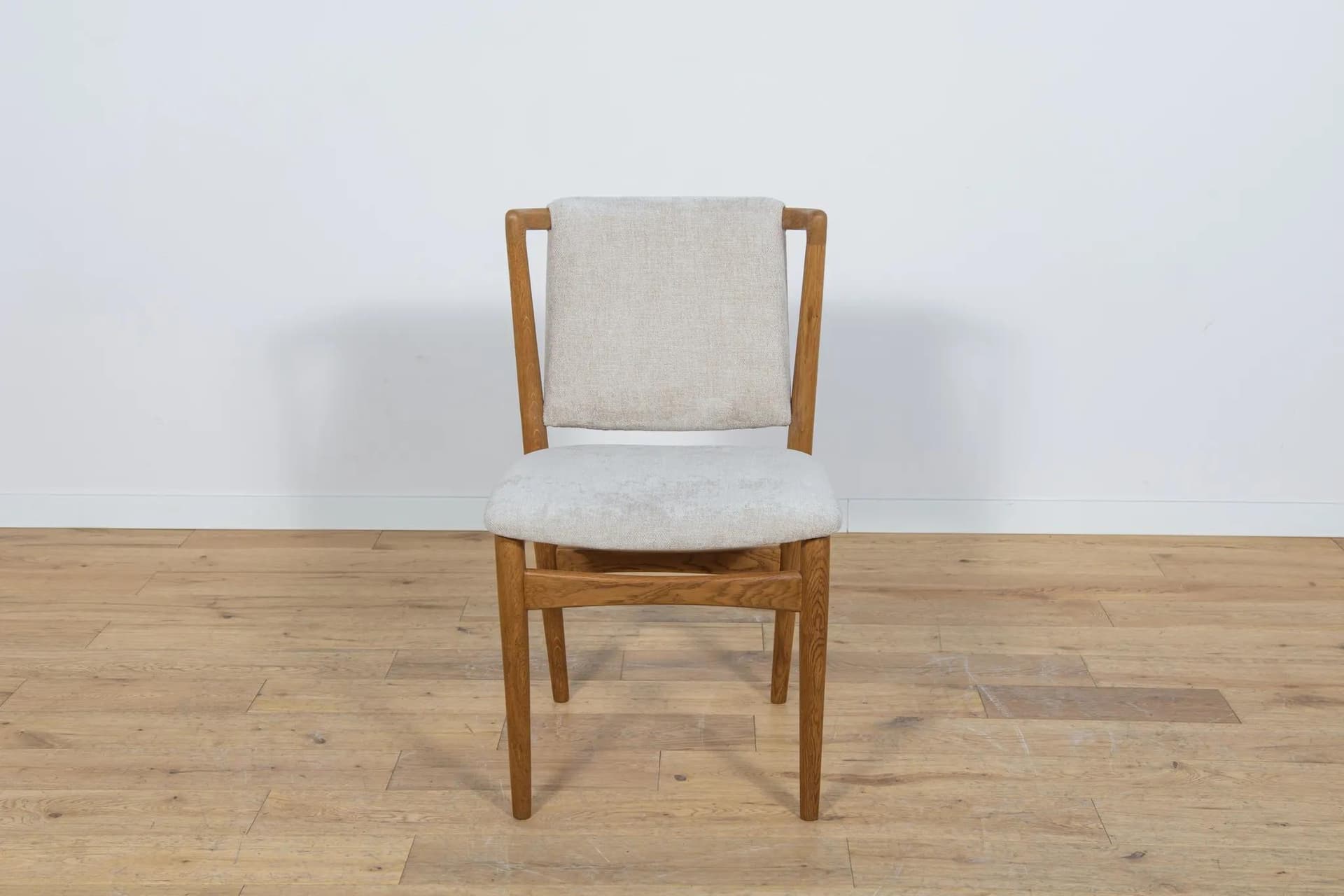 Komplet czterech krzeseł Model 171, dąb jasny krem, Slagelse Møbelværk, Dania, lata 60. - 69956