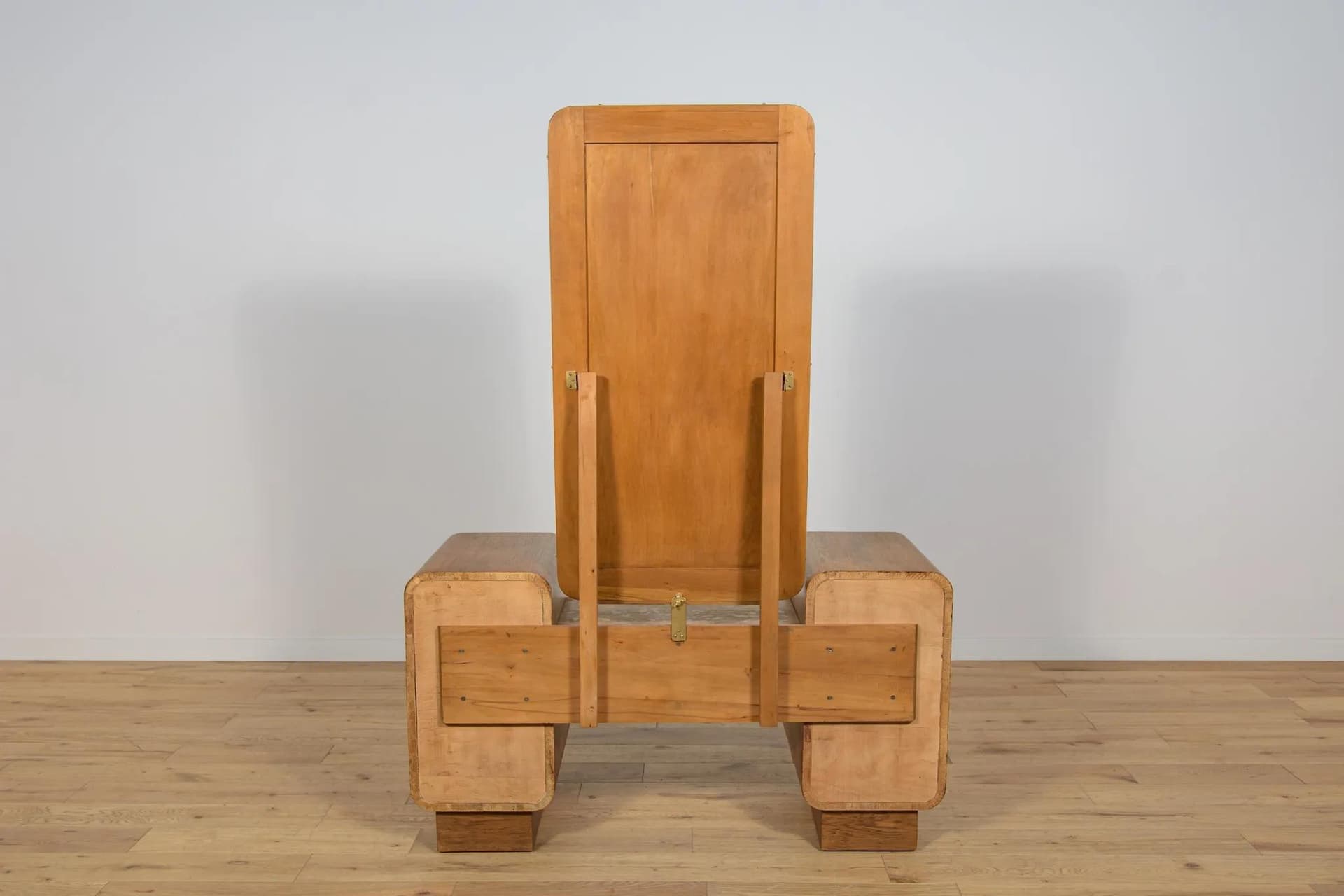 Toaletka Art Deco, dąb brązowy, Czechosłowacja, lata 50. - 69932