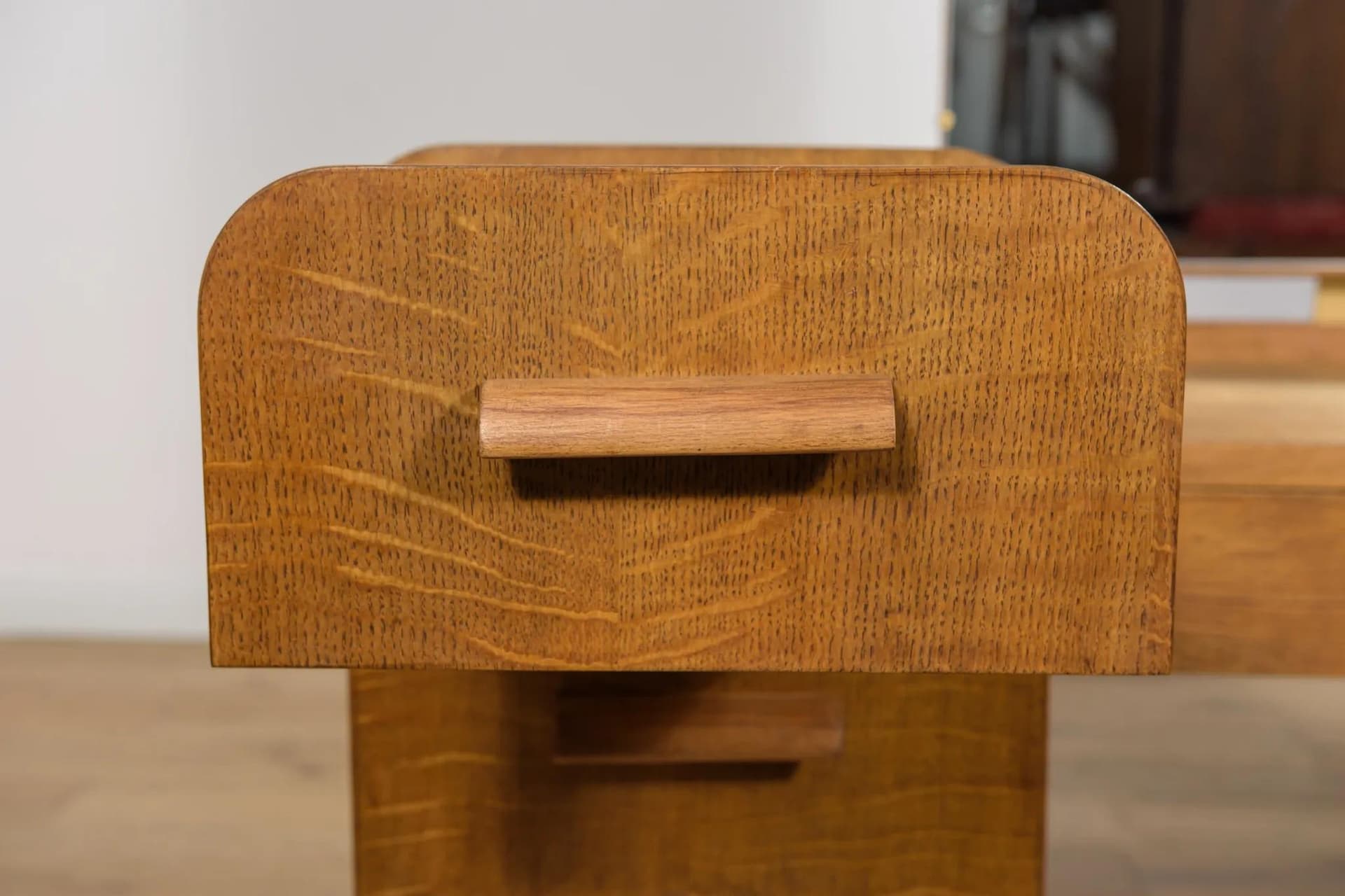 Toaletka Art Deco, dąb brązowy, Czechosłowacja, lata 50. - 69938