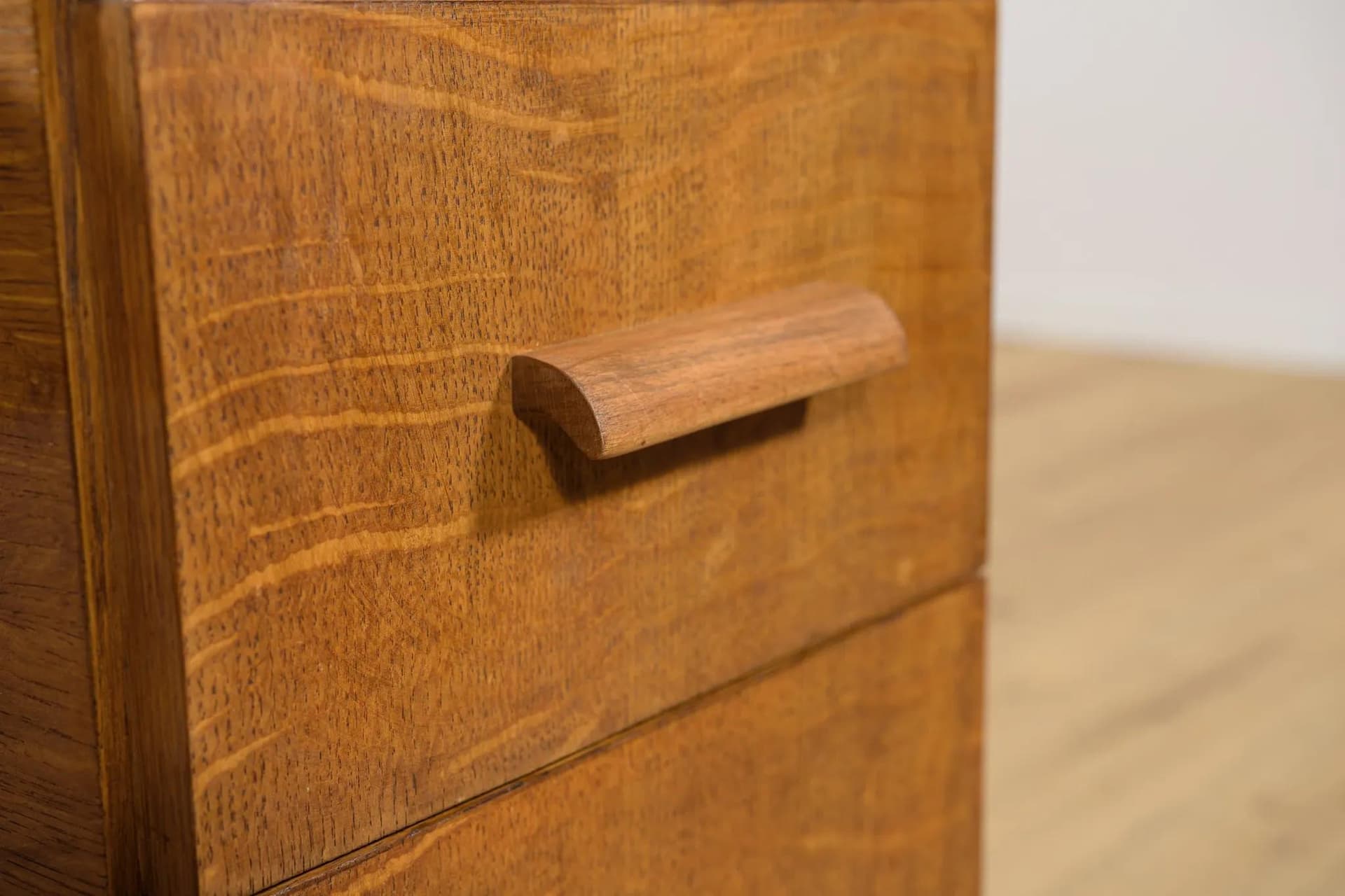 Toaletka Art Deco, dąb brązowy, Czechosłowacja, lata 50. - 69935