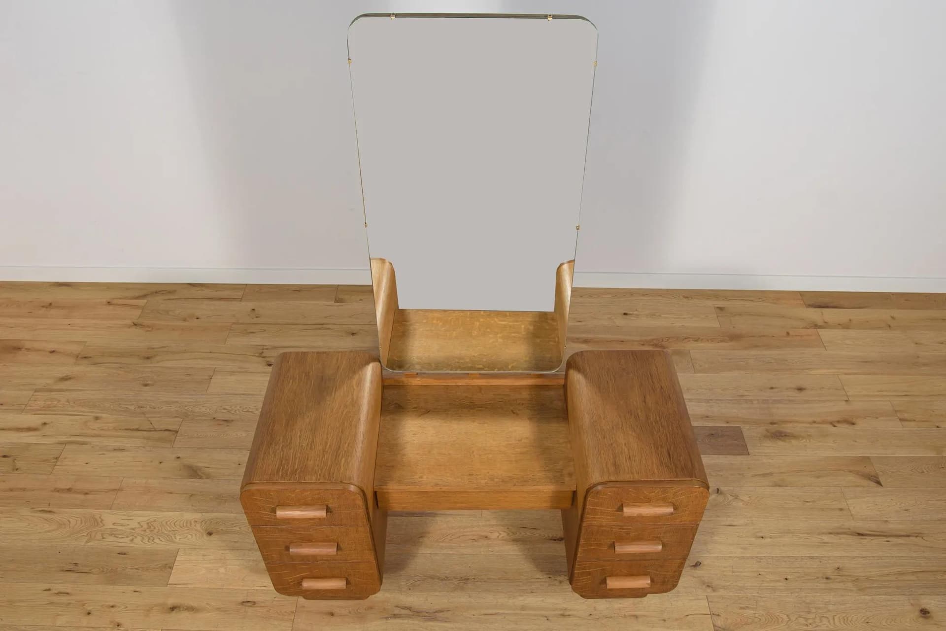 Toaletka Art Deco, dąb brązowy, Czechosłowacja, lata 50. - 69936