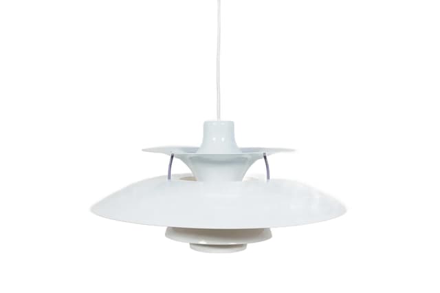 Pendant lamp PH5, white metal, by P. Henningsen, Louis Poulsen, Denmark, 1960s. - DIMENSION