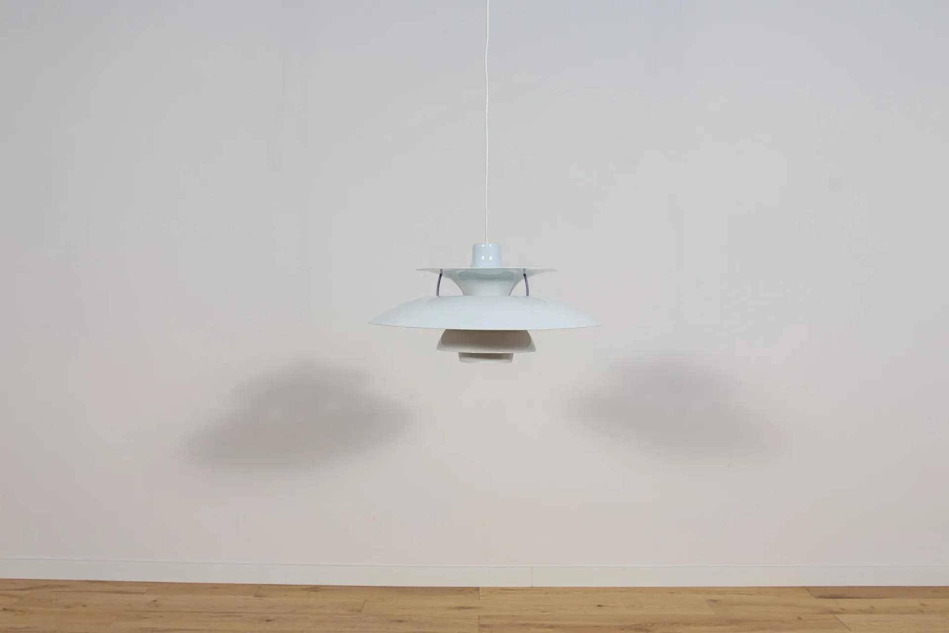 Pendant lamp PH5, white metal, by P. Henningsen, Louis Poulsen, Denmark, 1960s. - 69913