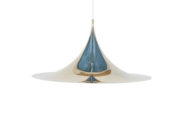 Pendant Lamp Semi Ø70 cm, golden aluminium, by C. Bonderup, T. Thorup, Fog & Morup, Denmark, 1970s. - DIMENSION