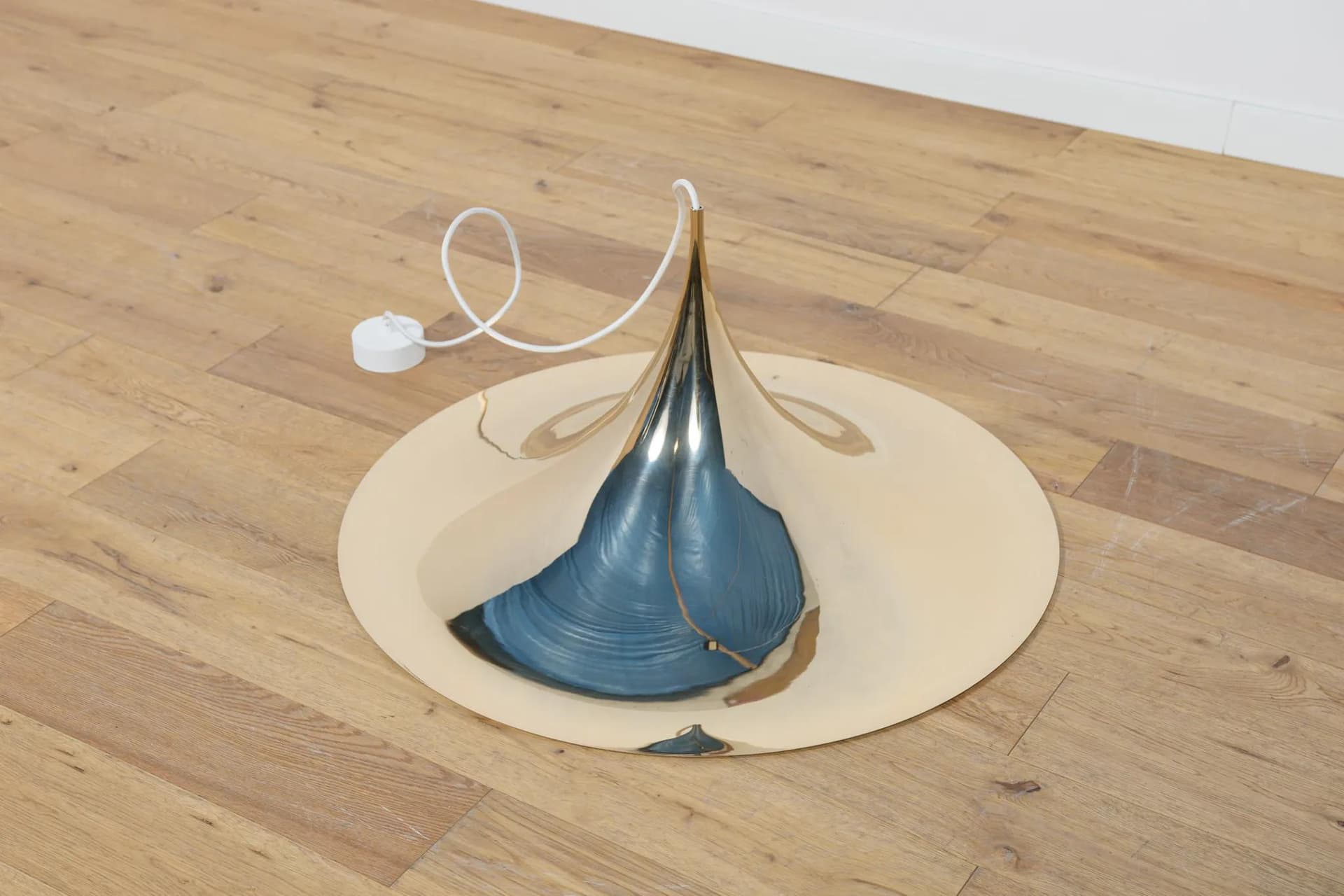 Pendant Lamp Semi Ø70 cm, golden aluminium, by C. Bonderup, T. Thorup, Fog & Morup, Denmark, 1970s. - 69883