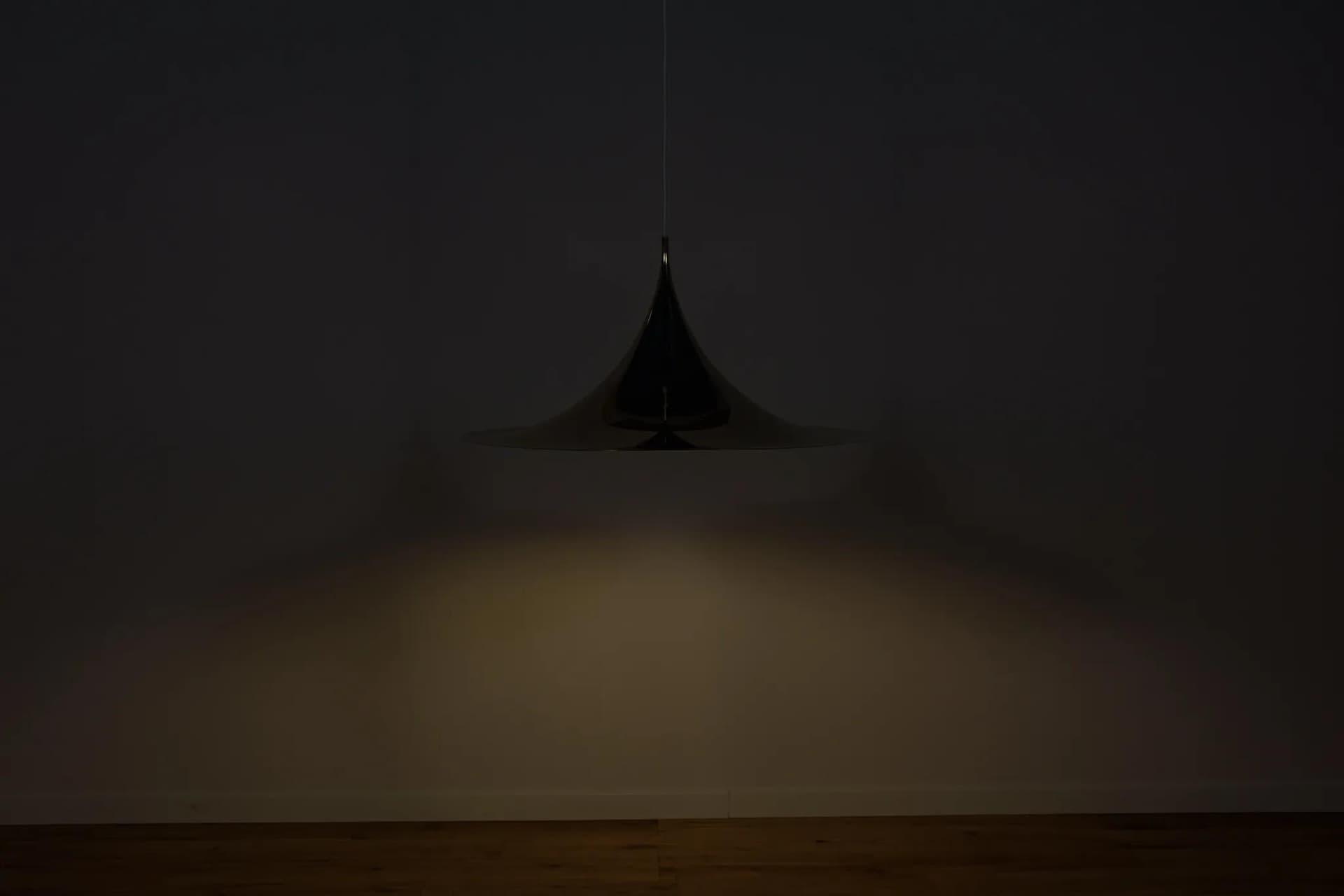 Pendant Lamp Semi Ø70 cm, golden aluminium, by C. Bonderup, T. Thorup, Fog & Morup, Denmark, 1970s. - 69884