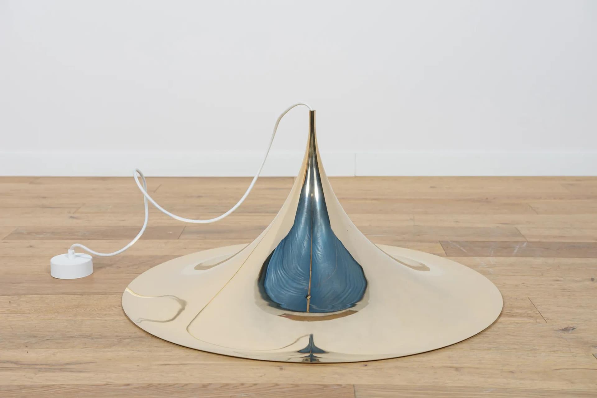 Pendant Lamp Semi Ø70 cm, golden aluminium, by C. Bonderup, T. Thorup, Fog & Morup, Denmark, 1970s. - 69876