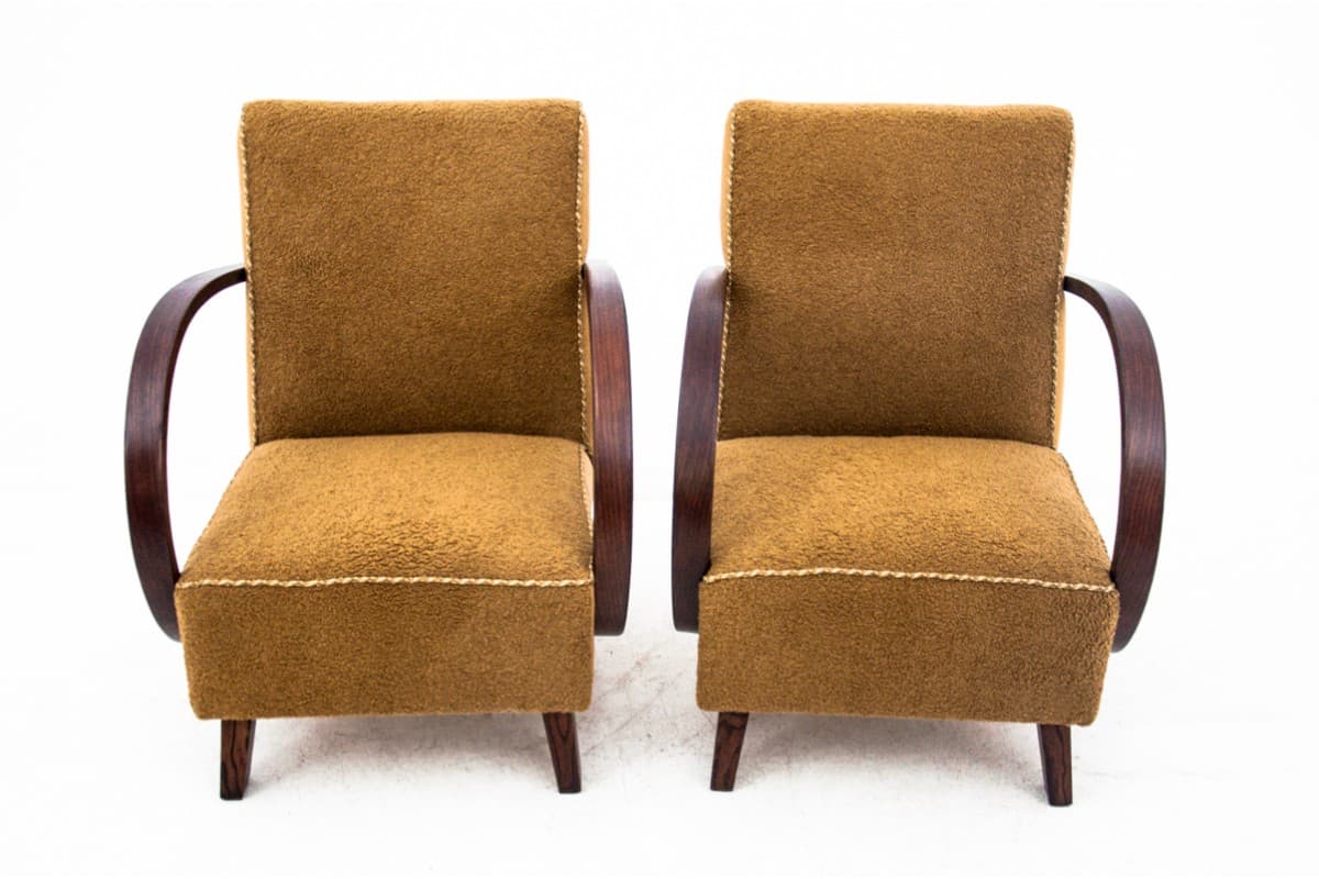 Yellow Art Deco Armchairs, by J. Halabala, Czechoslovakia, 1930s - 50139