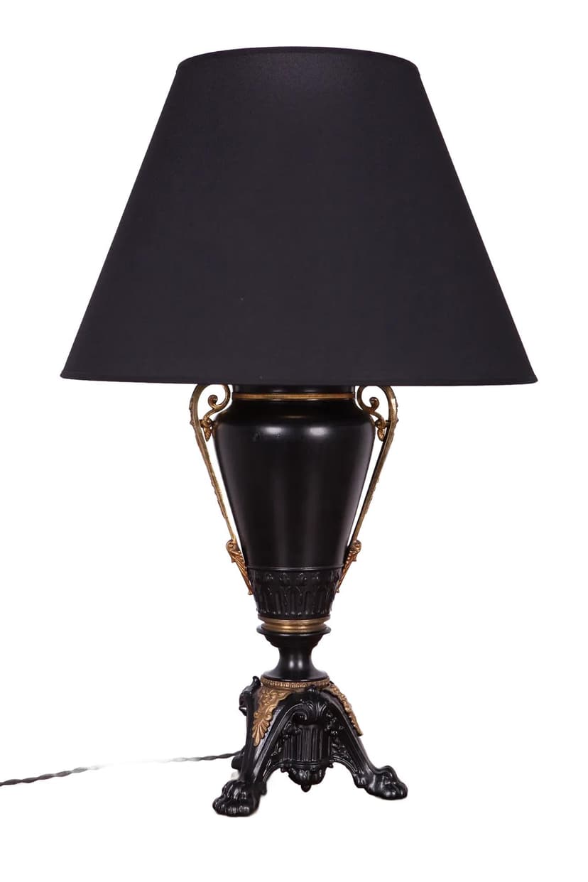 Table lamp, black, brass, Denmark, 1960s
