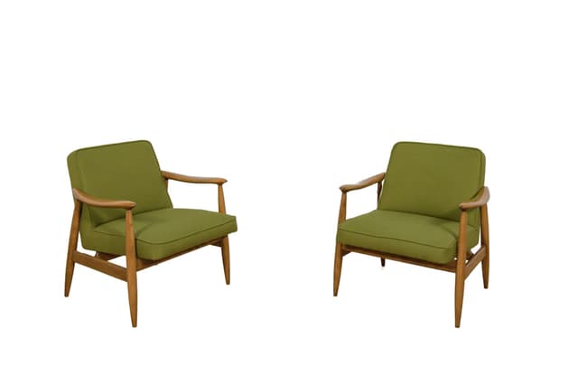 Para foteli GFM-87, oliwkowy, dąb, proj. J. Kędziorek, Polska, lata 70. - WYMIARY