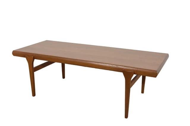 Coffee table, brown teak, by J. Andersen, CFC Silkeborg, Denmark, 1960s. - DIMENSION