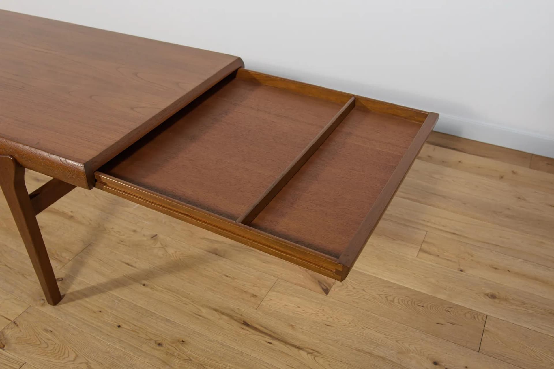 Coffee table, brown teak, by J. Andersen, CFC Silkeborg, Denmark, 1960s. - 69723