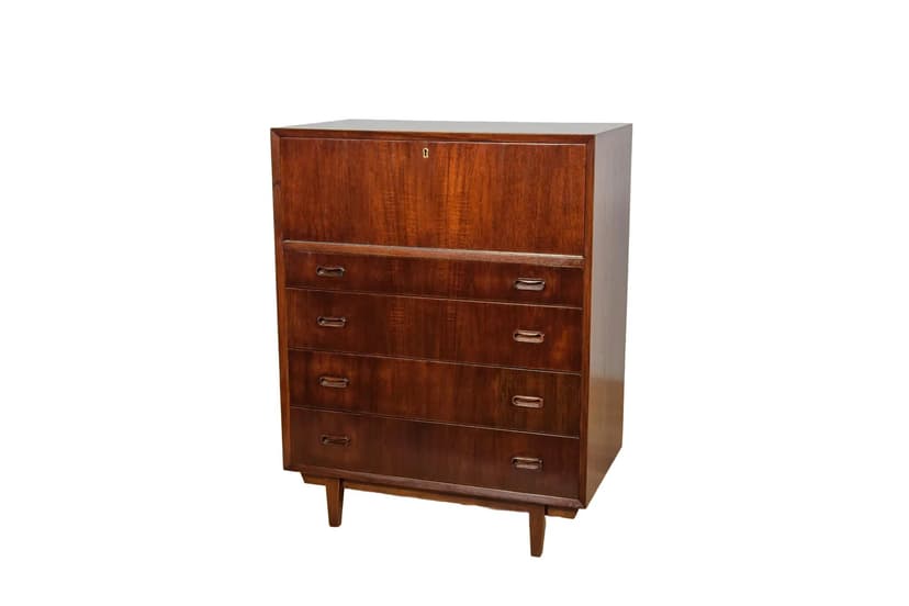 Komoda z barkiem, teak brązowy, Dania, lata 60.