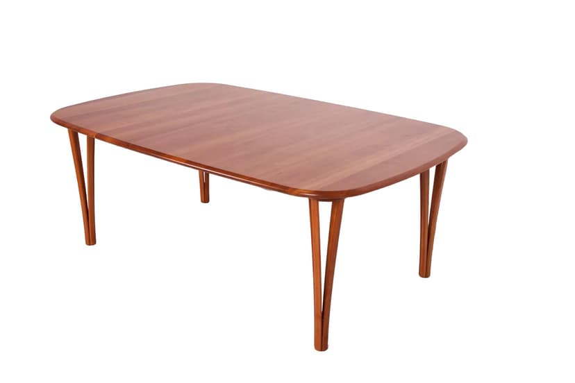 Coffee table, brown cherry wood, by S. Hansen, Haslev Møbelfabrik, Denmark, 1990s.