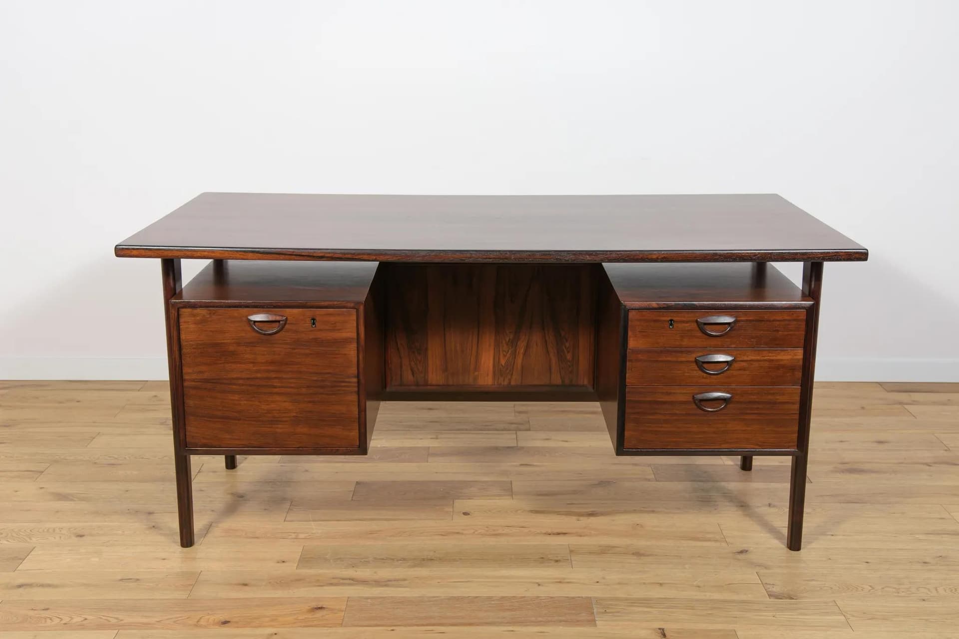Desk, dark brown rosewood, by K. Kristiansen, Denmark, 1960s - 72837