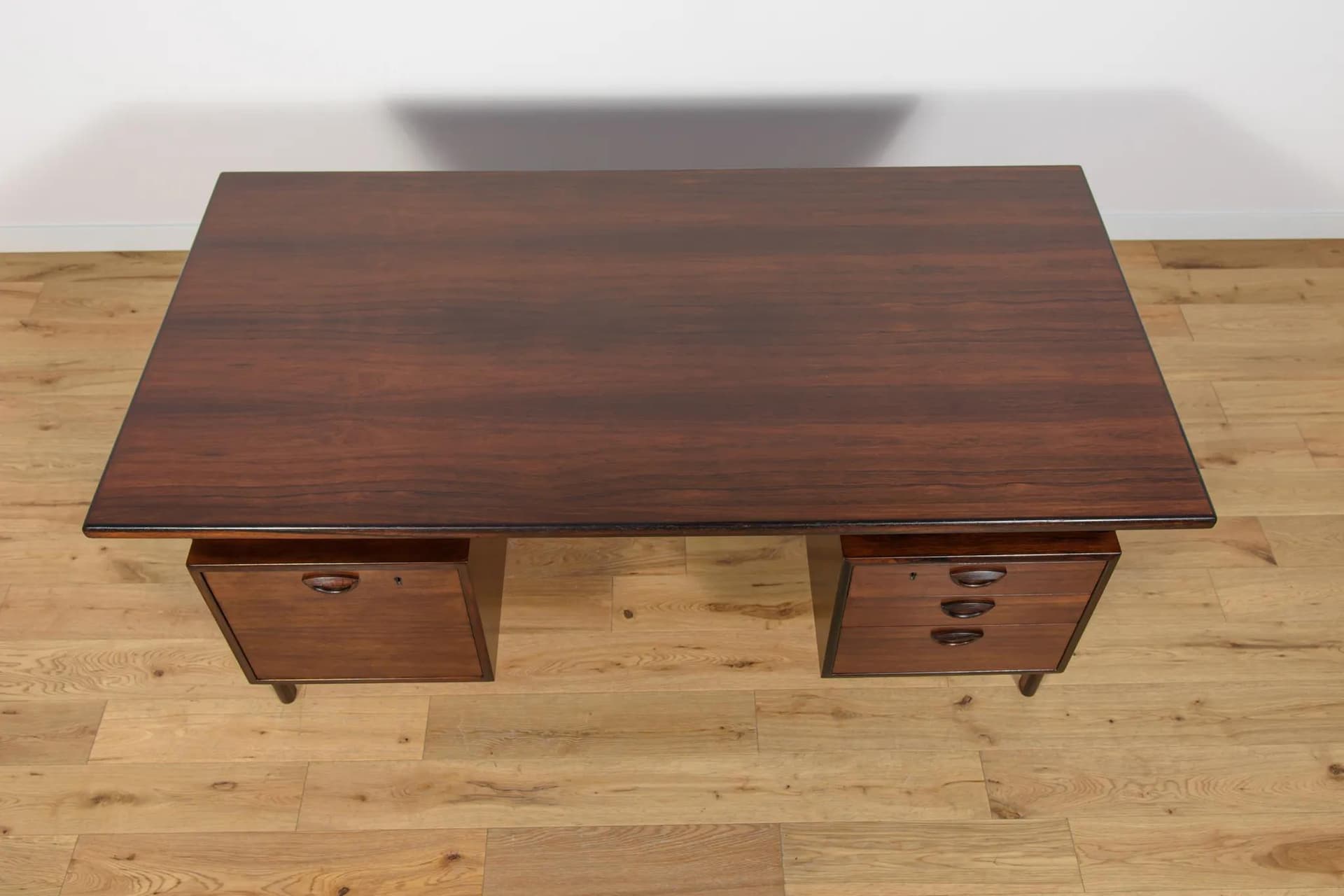 Desk, dark brown rosewood, by K. Kristiansen, Denmark, 1960s - 72841