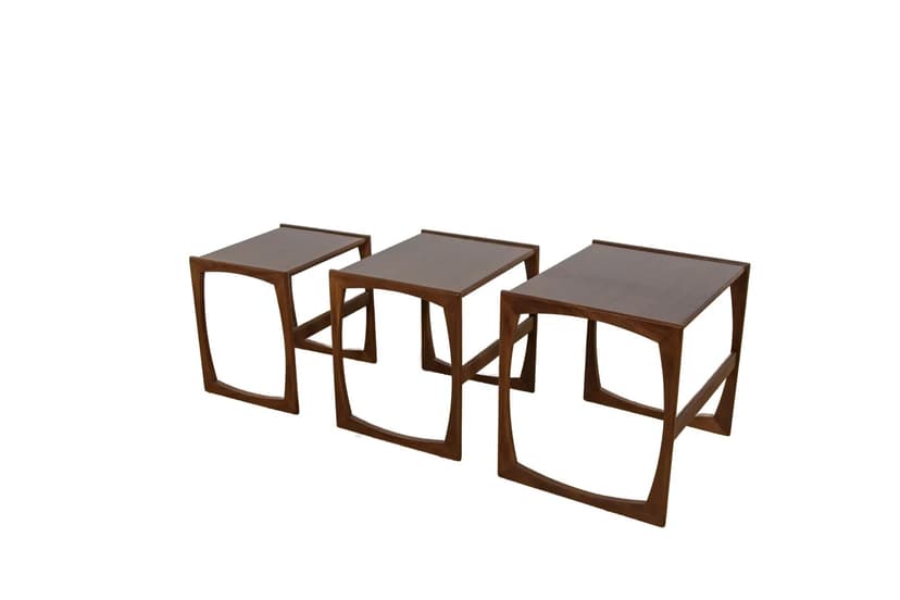 Set of three side tables, brown teak, by R. Benett, G-Plan, United Kingdom, 1960s.
