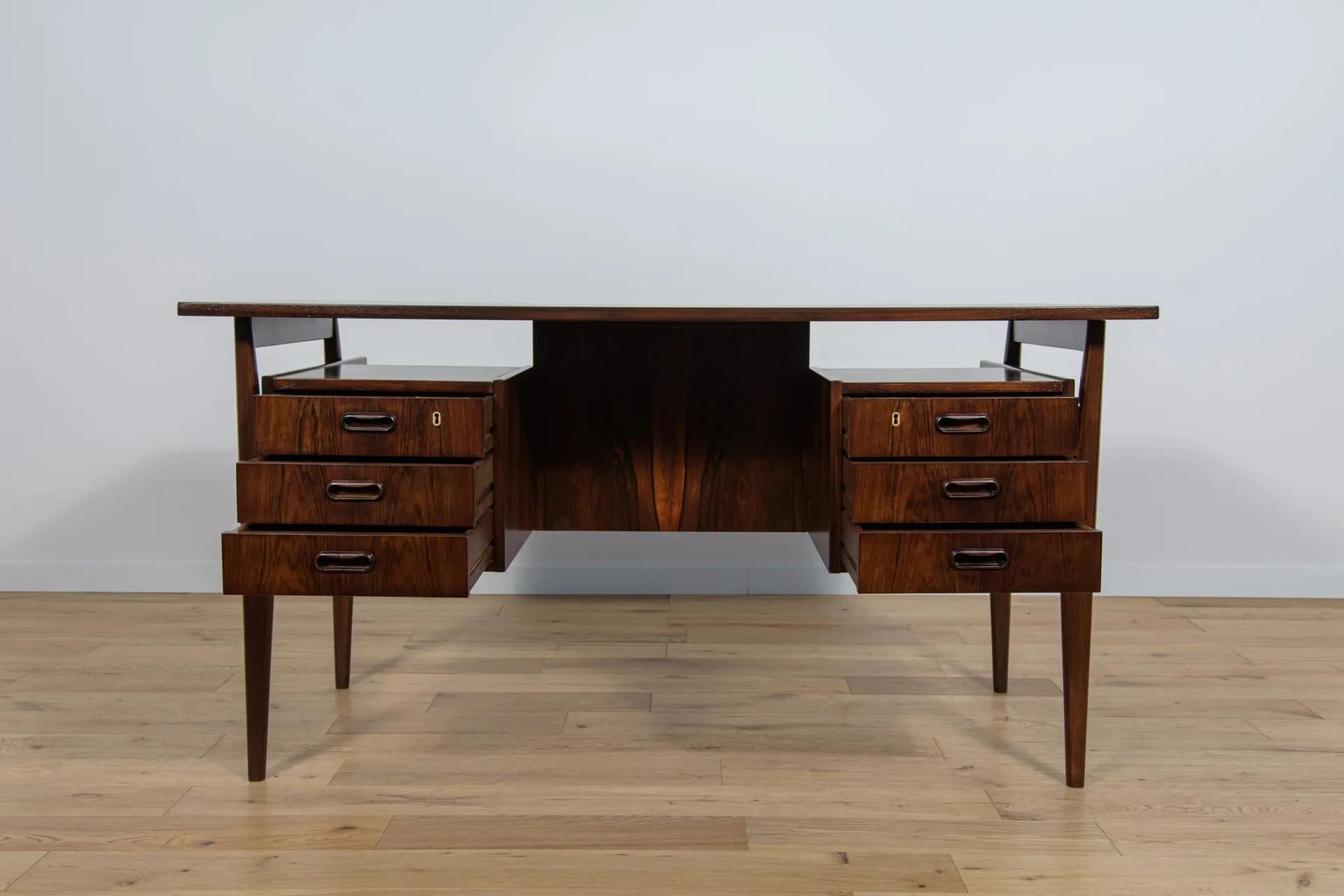 Desk, brown rosewood, by G. N. Tibergaard, Denmark, 1960s. - 72772