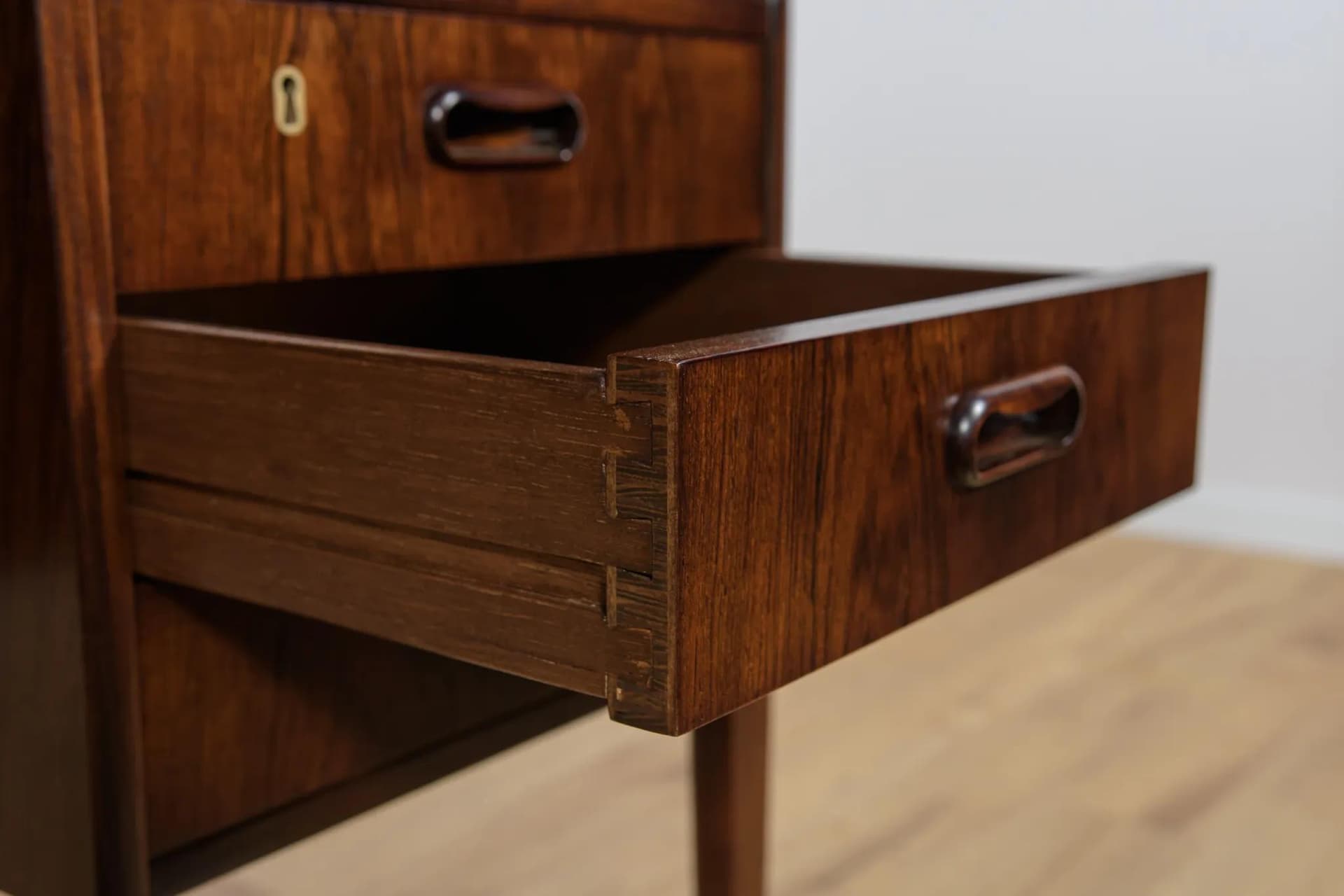 Desk, brown rosewood, by G. N. Tibergaard, Denmark, 1960s. - 72778