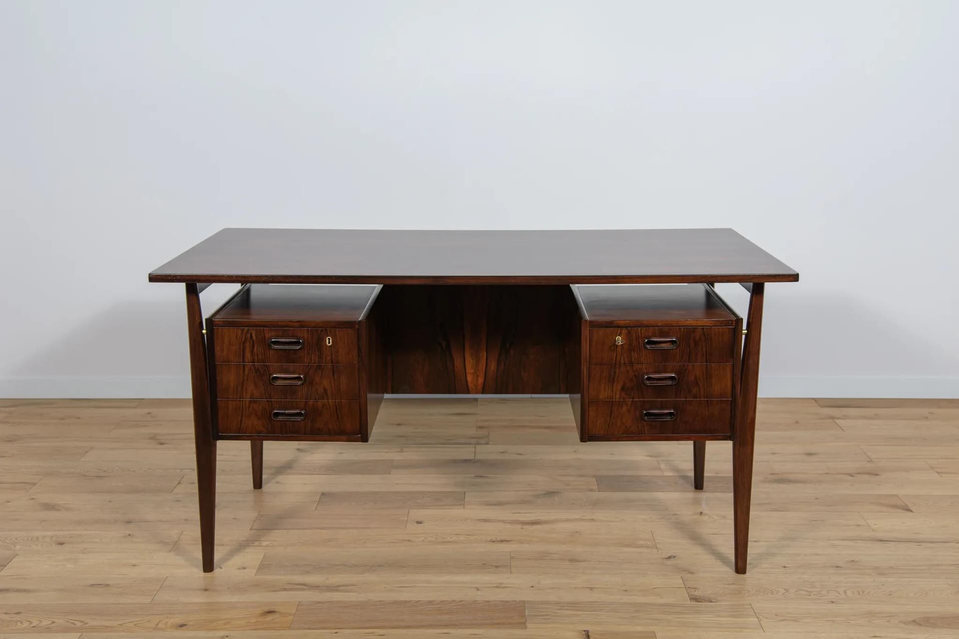 Desk, brown rosewood, by G. N. Tibergaard, Denmark, 1960s. - 72774