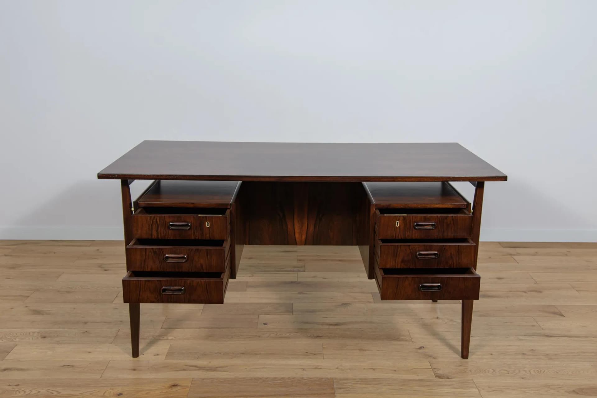 Desk, brown rosewood, by G. N. Tibergaard, Denmark, 1960s. - 72771