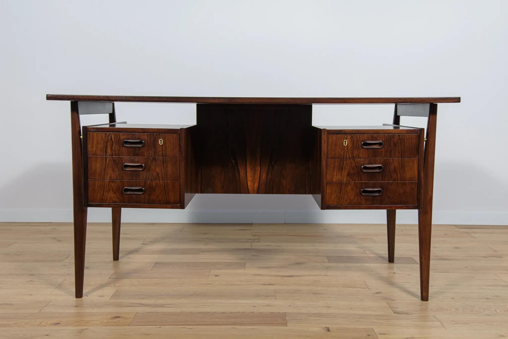 Desk, brown rosewood, by G. N. Tibergaard, Denmark, 1960s. - 72773