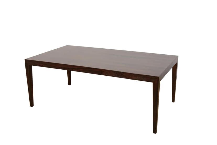 Coffee table, brown rosewood, by S. Hansen, Haslev Møbelsnedkeri, Denmark, 1960s.