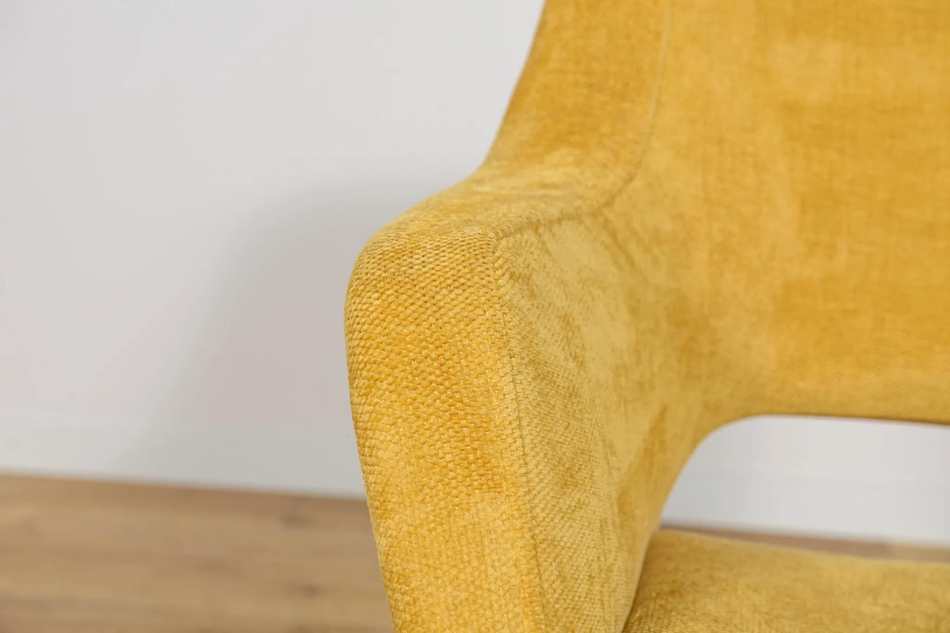 Fotel Kilta, żółty, welur, stal chromowana, proj. O. Mannermaa, Niemcy, lata 70. - 72699