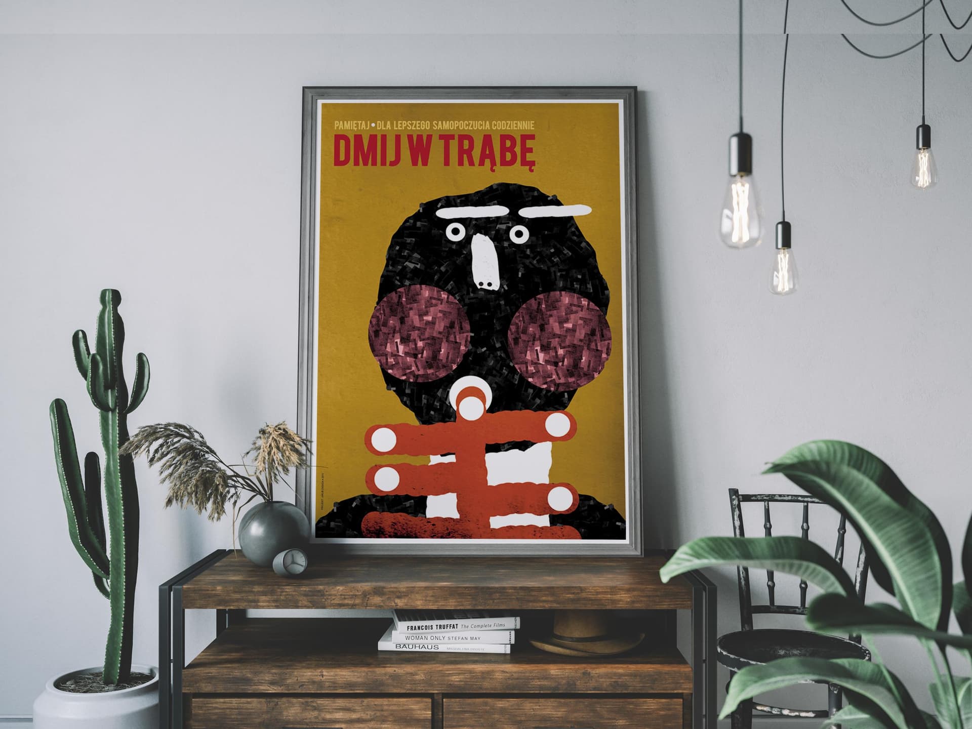 Plakat Pamiętaj, dla lepszego samopoczucia codziennie dmij w trąbę, 50x70 cm, aut. J. Zasada, Jakub Zasada - 72247