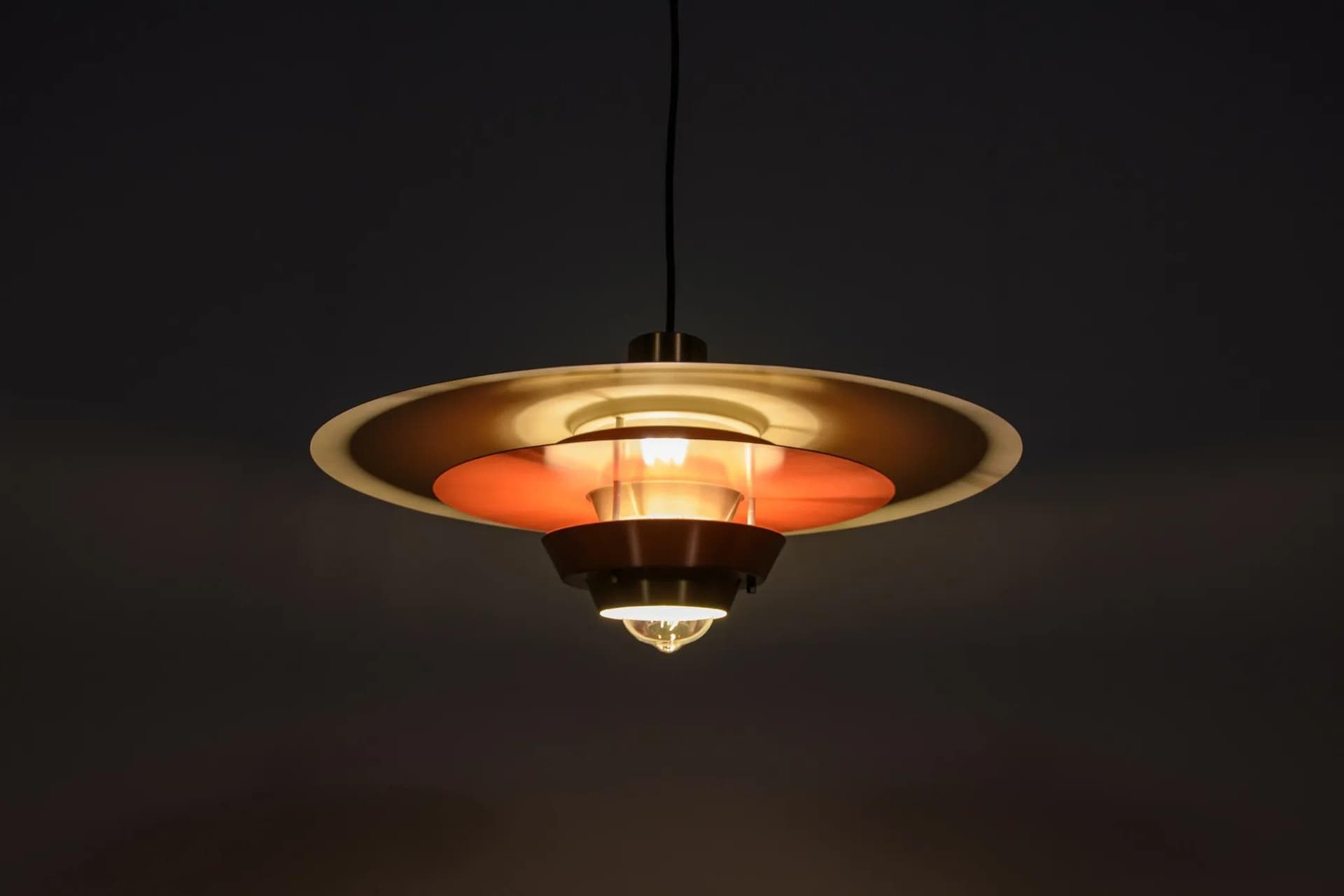 Pendant lamp, copper, Denmark, 1960s. - 72609