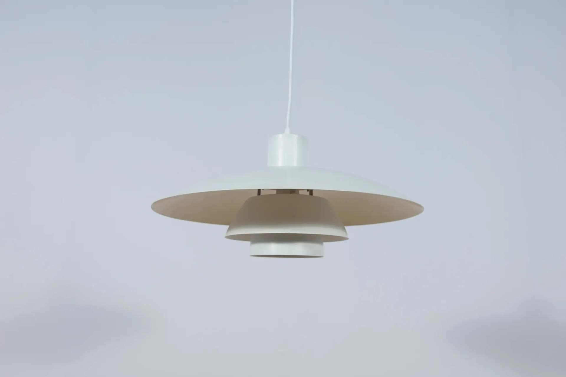 Pendant lamp PH 4/3, white, metal, by P. Henningsen, Louis Poulsen, Denmark, 1960s. - 72583