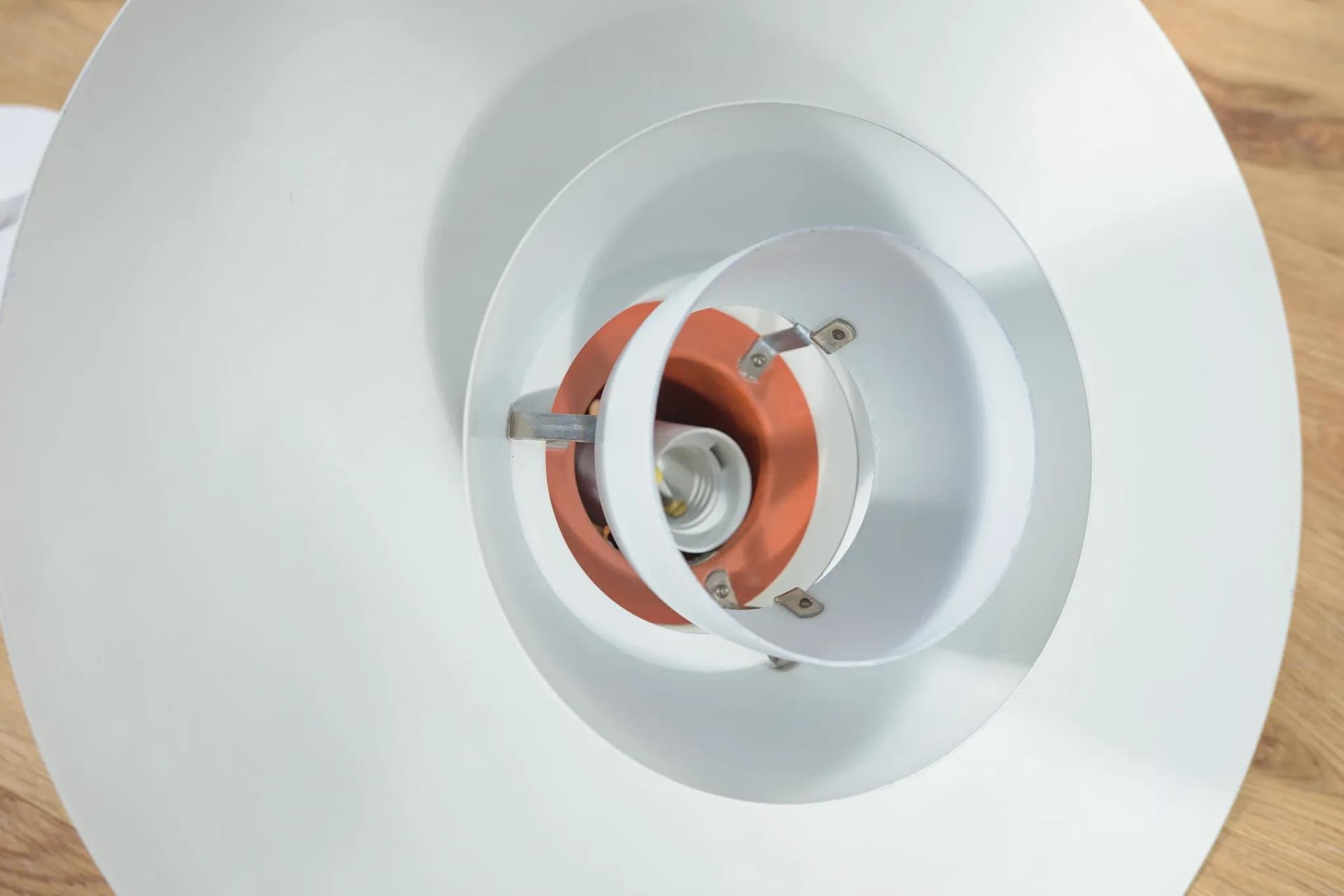 Pendant lamp PH 4/3, white, metal, by P. Henningsen, Louis Poulsen, Denmark, 1960s. - 72589