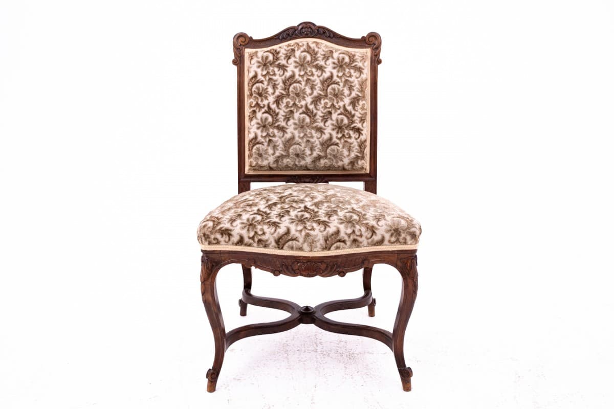 Ciemnobrązowy komplet 4 krzeseł, Francja, lata 10. - 50132