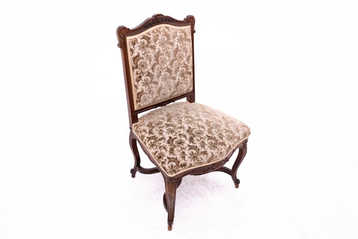 Ciemnobrązowy komplet 4 krzeseł, Francja, lata 10. - 50133