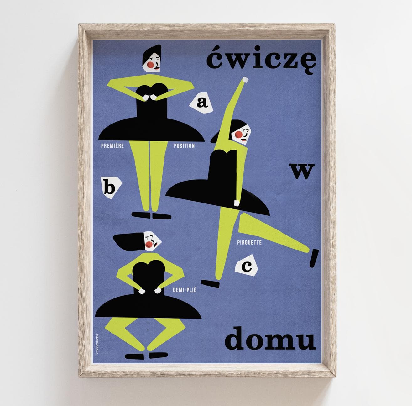 Plakat Ćwiczę w domu, premiere position, pirouette, demi-plie, 50x70 cm, aut. J. Zasada, Jakub Zasada - 72276