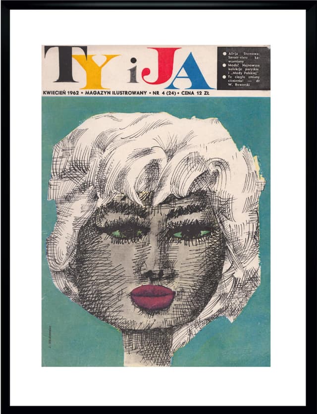 Plakat TY i JA, multikolor, papier, aut. J. Młodożeniec, Polska, lata 60. - WYMIARY
