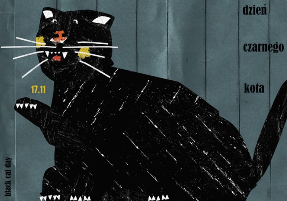 Poster Black Cat Day, 50x70 cm, by J. Zasada, Jakub Zasada