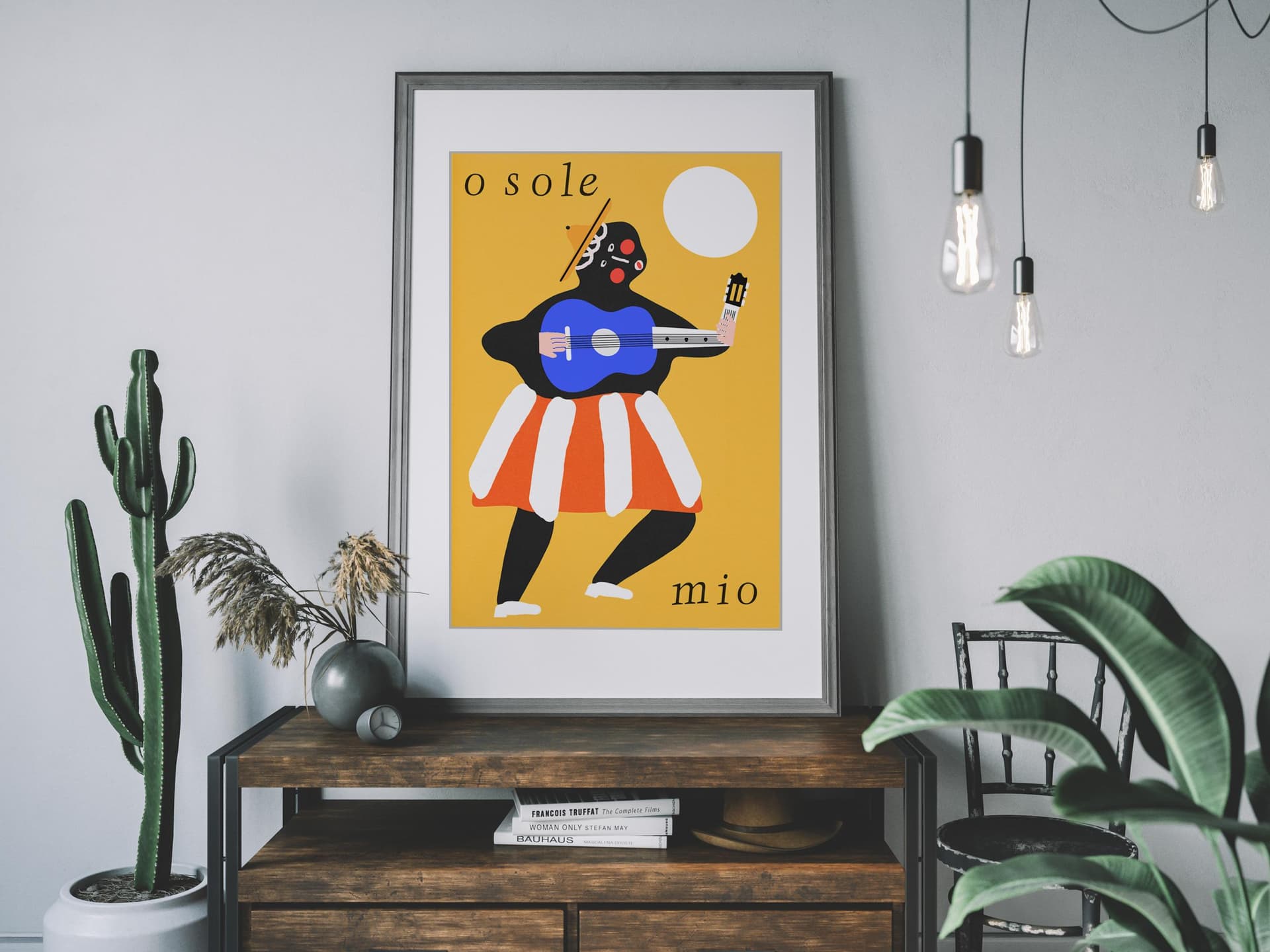 Plakat O sole mio! Słońce ty moje! Kobieta z gitarą, 50x70 cm, aut. J. Zasada, Jakub Zasada - 72443