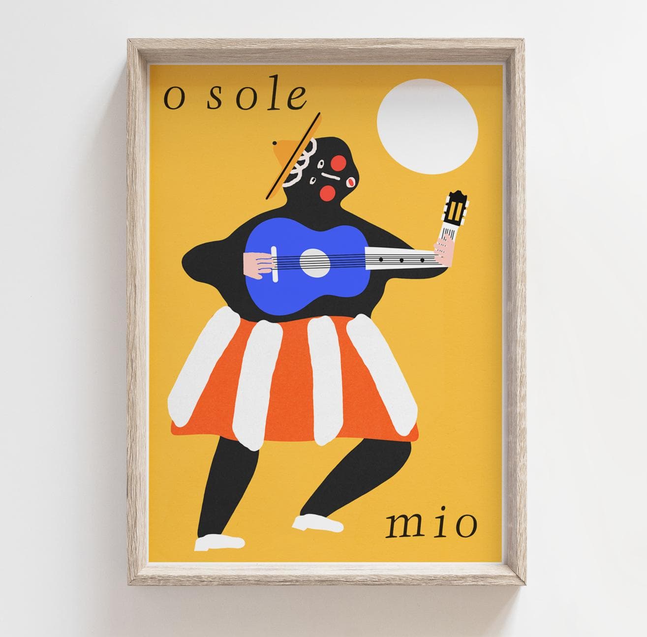 Plakat O sole mio! Słońce ty moje! Kobieta z gitarą, 50x70 cm, aut. J. Zasada, Jakub Zasada - 72444