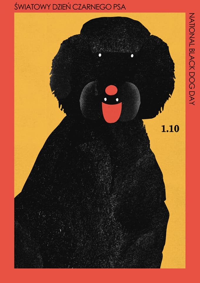 Poster National Black Dog Day, 50x70 cm, by J. Zasada, Jakub Zasada