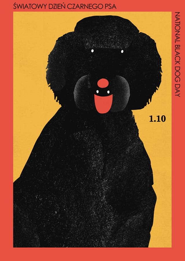 Poster National Black Dog Day, 50x70 cm, by J. Zasada, Jakub Zasada - DIMENSION