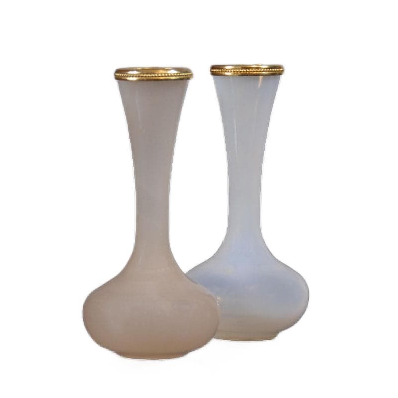 Białe opalizujące wazoniki, proj. V. Nason, Włochy, lata 60. - 6049