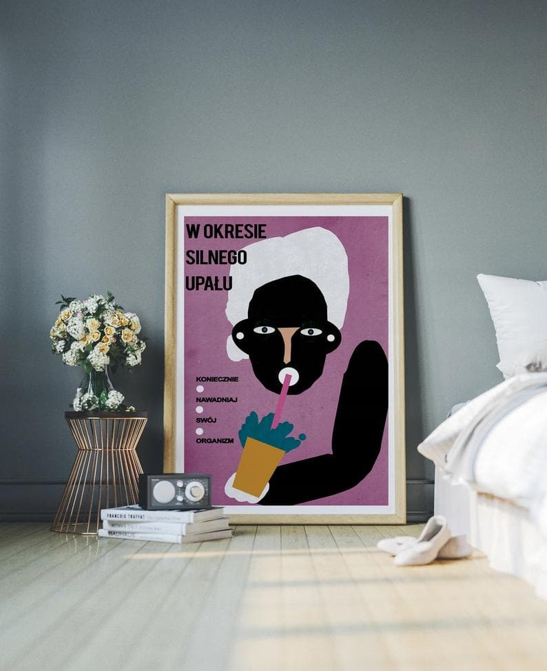 Plakat W okresie silnego upału, koniecznie nawadniaj swój organizm, 50x70 cm, aut. J. Zasada, Jakub Zasada - 72644