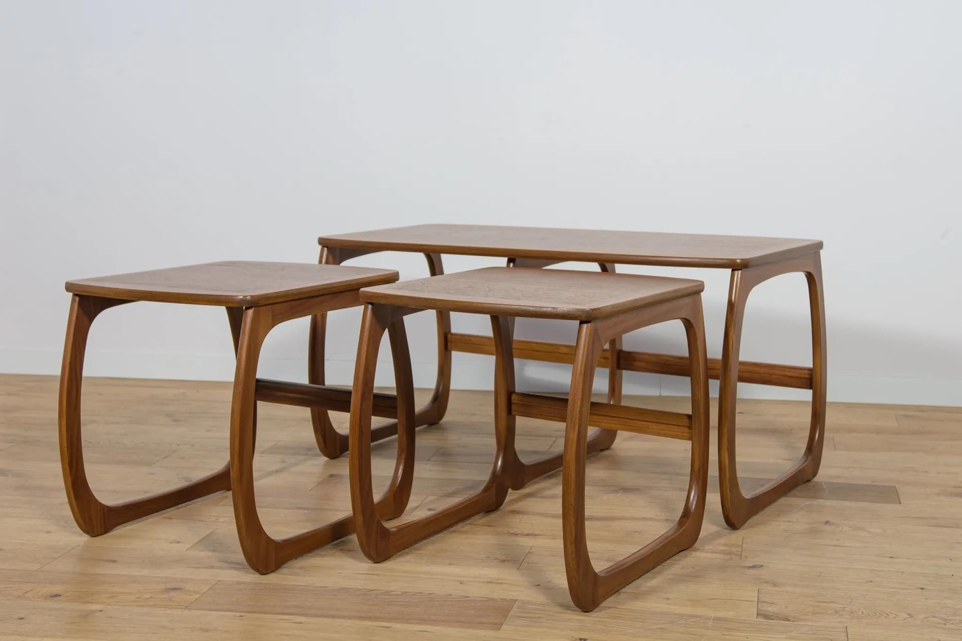 Set of three side tables, brown teak, Parker Knoll, United Kingdom, 1960s. - 74185